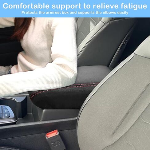 QianBao Compatible with Kia Sportage 2023 2024 2025 2026 Leather Armrest Box Center Console Cover Middle Console Cover Protector Red Stitches in Saudi Arabia