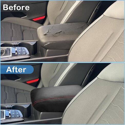 QianBao Compatible with Kia Sportage 2023 2024 2025 2026 Leather Armrest Box Center Console Cover Middle Console Cover Protector Red Stitches in Saudi Arabia