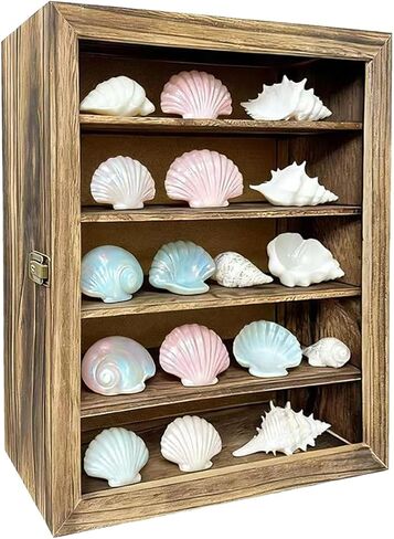 إطار صندوق الظل مقاس 14 × 16 × 6 بوصة، إطار صندوق الظل العميق مع ظهر من الكتان و4 أرفف قابلة للإزالة، علبة عرض من الأكريليك الخشبي للميداليات والصور والتذكارات والجوائز (متفحمة) in Kuwait