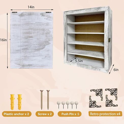 إطار صندوق الظل مقاس 14 × 16 × 6 بوصة، إطار صندوق الظل العميق مع ظهر من الكتان و4 أرفف قابلة للإزالة، علبة عرض من الأكريليك الخشبي للميداليات والصور والتذكارات والجوائز (متفحمة) in Kuwait