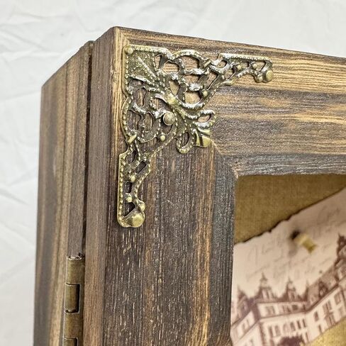 إطار صندوق الظل مقاس 14 × 16 × 6 بوصة، إطار صندوق الظل العميق مع ظهر من الكتان و4 أرفف قابلة للإزالة، علبة عرض من الأكريليك الخشبي للميداليات والصور والتذكارات والجوائز (متفحمة) in Kuwait