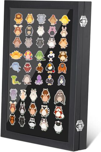 13.78" x 9.45" Pin Display Case, Enamel Pin Display Frame, Pin Display Board, Shadow Box for Wall Display(Black) in Saudi Arabia