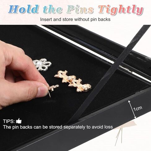 13.78" x 9.45" Pin Display Case, Enamel Pin Display Frame, Pin Display Board, Shadow Box for Wall Display(Black) in Saudi Arabia