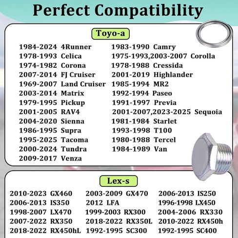 قطعتان من قابس التصريف التفاضلي للمحور الخلفي متوافق مع Toyota 4 Runner FJ Cruiser MR2 Matrix Pickup Previa Starlet T100 Tacoma Tundra Van، يناسب GX450/470 RX300/330/350/350L RX450h/450hL in Kuwait