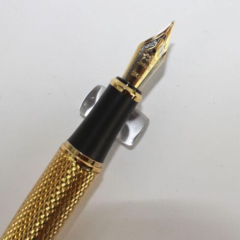 Gullor Jinhao 1200 Pure Golden Medium Fountain Pen with Carving Pattern in Saudi Arabia
