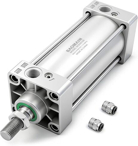 Baomain Pneumatic Air Cylinder SC 63 X 100 PT 3/8; Bore: 2 1/2 inch, Stroke: 4 inch; Screwed Piston Rod Dual Action in Saudi Arabia