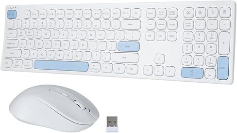 HUO JI Wireless Bluetooth Keyboards, 2.4GHz Typewriter Retro Keyboard, 84 Keys Portable Office Computer Keyboard with 2xAAA Batteries for Windows Mac PC Laptop in Kuwait