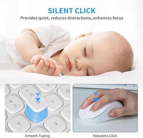 HUO JI Wireless Bluetooth Keyboards, 2.4GHz Typewriter Retro Keyboard, 84 Keys Portable Office Computer Keyboard with 2xAAA Batteries for Windows Mac PC Laptop in Kuwait