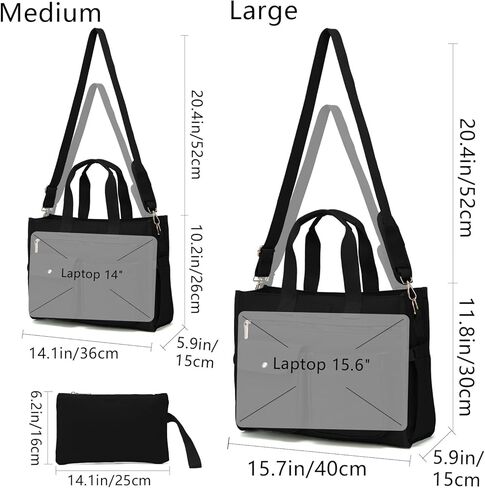Large Canvas Tote Bag Set for Women, Work Teacher College Travel Shoulder Handbags, Crossbody Laptop Purse in Saudi Arabia