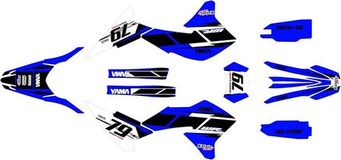 مجموعة رسومات لـ Yamaha WR250R WR250X (2008-2021) سلسلة المستقبل أزرق 09 ميل - مجموعة ملصقات رسومات السباق المخصصة للدراجة الترابية، بدون بلاستيك in Kuwait