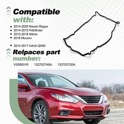 Engine Valve Cover Gasket Compatible with 2014-2020 Nissan Rogue 2014-2015 Pathfinder 2013-2018 Altima 2016 Murano 2014-2017 Infiniti QX60 L4 2.5L Replace VS50831R 132703TA0A 132703TS0A in Kuwait