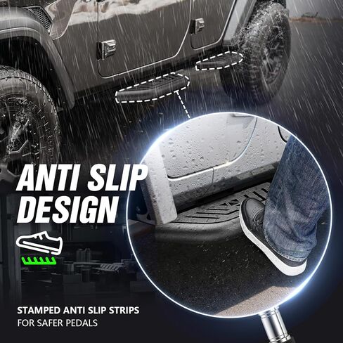 for JL Side Steps Small Running Boards Compatible with 2018-2026 Jeep Wrangler JL JLU Unlimited 4 Doors, Bolt-on Nerf Bars Heavy-Duty Steel Step Plates (4PCS, Black) in Saudi Arabia