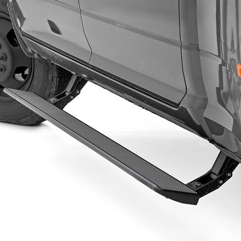 لوحات تشغيل الطاقة من سلسلة Rough Country HT لمركبة Ram 2500/3500 Crew Cab (2011-2026) - خطوات كهربائية قابلة للسحب مقاس 6 بوصات مع مصابيح LED in Saudi Arabia