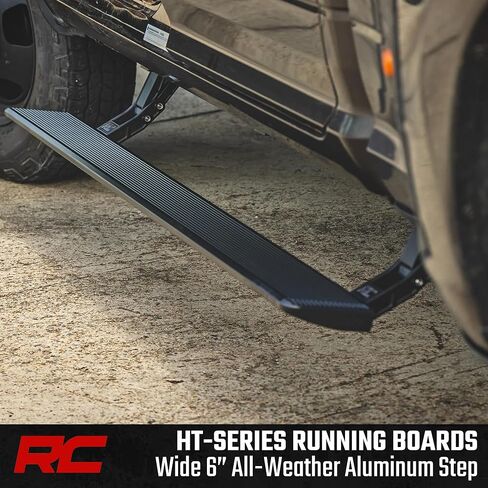 لوحات تشغيل الطاقة من سلسلة Rough Country HT لمركبة Ram 2500/3500 Crew Cab (2011-2026) - خطوات كهربائية قابلة للسحب مقاس 6 بوصات مع مصابيح LED in Saudi Arabia