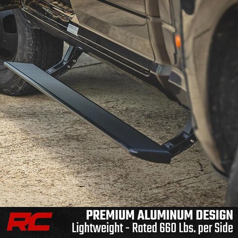 لوحات تشغيل الطاقة من سلسلة Rough Country HT لمركبة Ram 2500/3500 Crew Cab (2011-2026) - خطوات كهربائية قابلة للسحب مقاس 6 بوصات مع مصابيح LED in Saudi Arabia