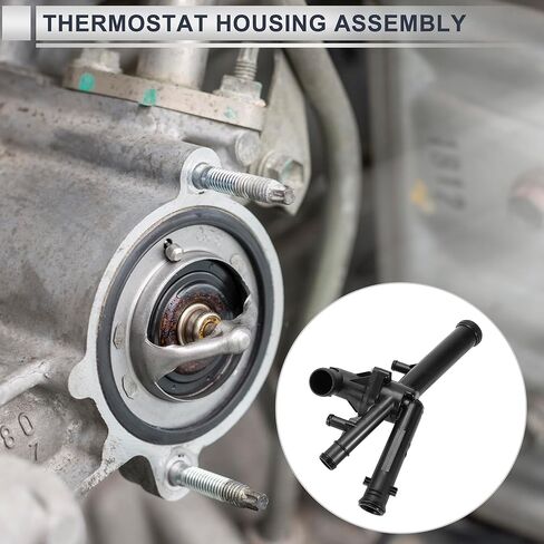 Car Thermostat for Audi Q7 3.6L 2007-2010 for Volkswagen CC 2009-2011 Engine Coolant Thermostat Housing Assembly No.03H121117A Plastic 1 Pcs in Saudi Arabia