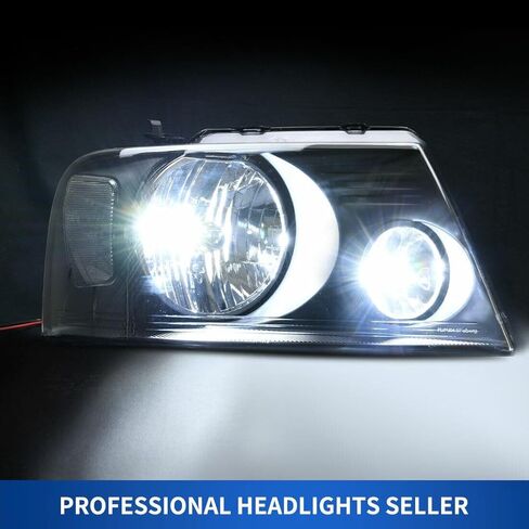 Headlight Black Housing Clear Corner fits Lamps All New Assemblies Popped Into Place and Lined up with the Mounting Bolts Exactly Right Re-Use Factory Bulb 5L3Z13008BA in Kuwait