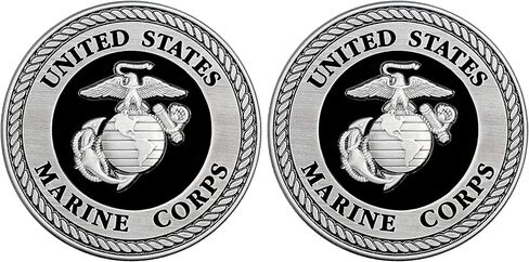 USMC Medallion – 2.25 Inches – Black and Silver Marine Corps EGA Eagle Globe Anchor Emblem in Saudi Arabia