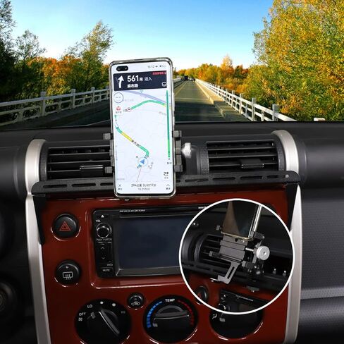 LLKUANG Car Instrument Panel Track Mobile Phone Holder Trim for Toyota FJ Cruiser 2007-2021 Central Control Air Vent Multifunctional Mobile Phone Holder (Style 1) in Saudi Arabia