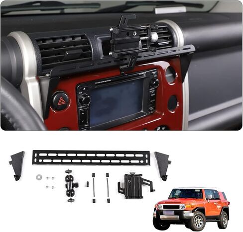 LLKUANG Car Instrument Panel Track Mobile Phone Holder Trim for Toyota FJ Cruiser 2007-2021 Central Control Air Vent Multifunctional Mobile Phone Holder (Style 1) in Saudi Arabia