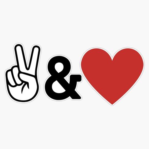 Peace and Love Sticker Vinyl Waterproof Sticker Decal Car Laptop Wall Window Bumper Sticker 5" in Saudi Arabia