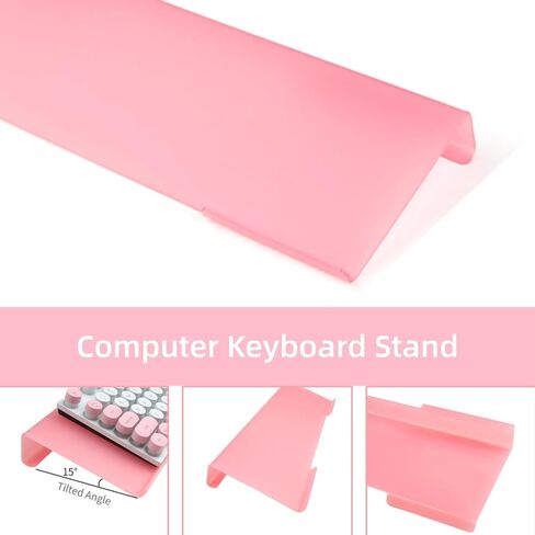 Ergonomic Cloud Gel Wrist Rest&Computer Keyboard Stand, Massage Wrist Rest Support for Keyboard Set, Easy Typing Working Acrylic Clear Stand for Office Home in Kuwait