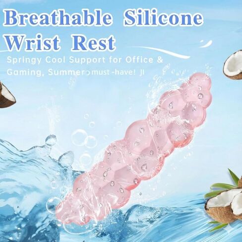 Ergonomic Cloud Gel Wrist Rest&Computer Keyboard Stand, Massage Wrist Rest Support for Keyboard Set, Easy Typing Working Acrylic Clear Stand for Office Home in Kuwait
