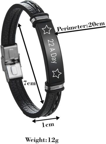 22 A Day Memorial Bracelet, 22 A Day Bracelet for Men, Adjustable Military Veterans Bracelets Memorial Gift, Army Navy Airforce Firefighter Jewelry for Independence Day,Support,PTSD Awareness in Saudi Arabia