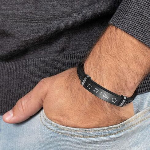 22 A Day Memorial Bracelet, 22 A Day Bracelet for Men, Adjustable Military Veterans Bracelets Memorial Gift, Army Navy Airforce Firefighter Jewelry for Independence Day,Support,PTSD Awareness in Saudi Arabia
