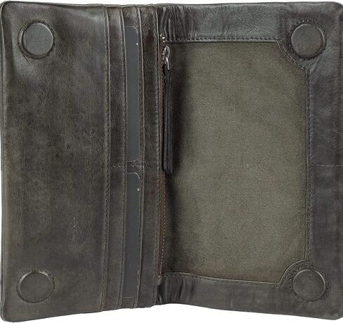 Latico Women’s Terry Leather Wallet Handcrafted Lady Clutch - Bills, IDs, Card Holder & Organizer; Classic Purse Features Dual Magnetic Front Closure, Top Zipper Compartment & Back Finger Loop - Black in Saudi Arabia