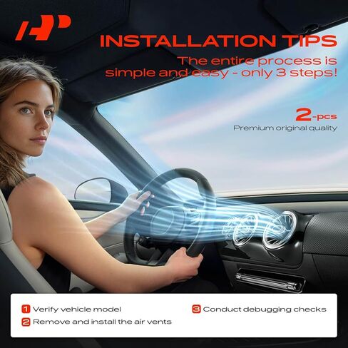 شبكة تهوية خلفية لوحدة التحكم المركزية A-Premium مكونة من قطعتين متوافقة مع Land Rover Range Rover Sport 2010-2013، LR4 2010-2016، LR3 2005-2009، وحدة التحكم المركزية الخلفية، أسود in Kuwait