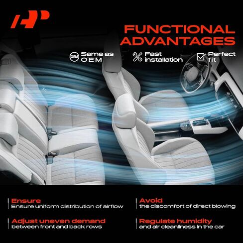 شبكة تهوية خلفية لوحدة التحكم المركزية A-Premium مكونة من قطعتين متوافقة مع Land Rover Range Rover Sport 2010-2013، LR4 2010-2016، LR3 2005-2009، وحدة التحكم المركزية الخلفية، أسود in Kuwait