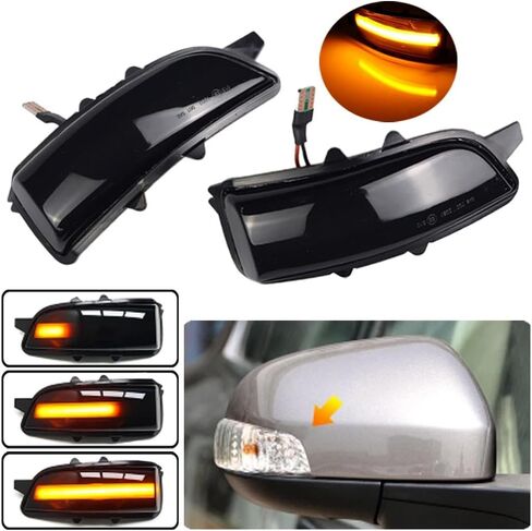 AJHLJ® 2Pcs Side Mirror Indicator Dynamic LED Turn Signal Light Blinker For Volvo C30 C70 S60 S40 S80 V40 V50 V70 2007 2008 in Kuwait