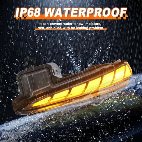 LED Side Mirrors Marker Lamp for Toyota RAV4 2019-2025/2016-2024 Tacoma/2020-2025 Highlander, Side Mirror Lights w/Full White LED DRL | Amber Sequential Dynamic Turn Signal Lights Clear Lens in Kuwait