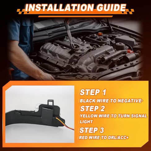 LED Side Mirrors Marker Lamp for Toyota RAV4 2019-2025/2016-2024 Tacoma/2020-2025 Highlander, Side Mirror Lights w/Full White LED DRL | Amber Sequential Dynamic Turn Signal Lights Clear Lens in Kuwait