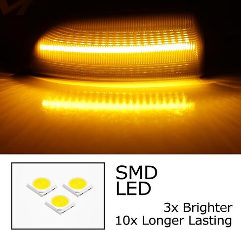 iJDMTOY عدسة مدخنة سوداء اللون كهرماني LED وميض ديناميكي متسلسل ومرآة جانبية مجموعة مصابيح إشارة الانعطاف متوافقة مع غطاء Ford 2019-2023 Ranger Lariat من الكروم فقط in Kuwait