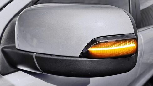 iJDMTOY عدسة مدخنة سوداء اللون كهرماني LED وميض ديناميكي متسلسل ومرآة جانبية مجموعة مصابيح إشارة الانعطاف متوافقة مع غطاء Ford 2019-2023 Ranger Lariat من الكروم فقط in Kuwait