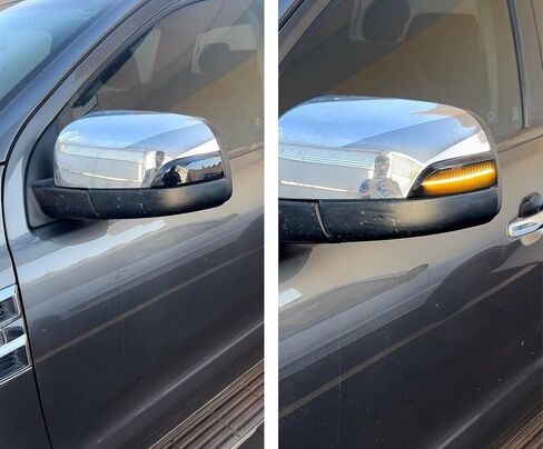 iJDMTOY عدسة مدخنة سوداء اللون كهرماني LED وميض ديناميكي متسلسل ومرآة جانبية مجموعة مصابيح إشارة الانعطاف متوافقة مع غطاء Ford 2019-2023 Ranger Lariat من الكروم فقط in Kuwait