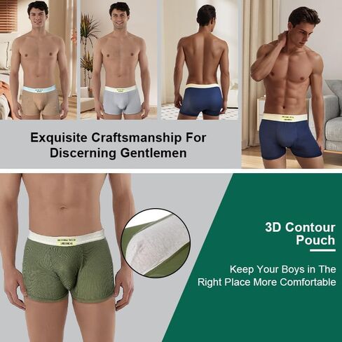 5 PCS Men's Boxer Briefs, Cool Moisture Wicking Underwear Assorted MultiColor Multipacks in Saudi Arabia