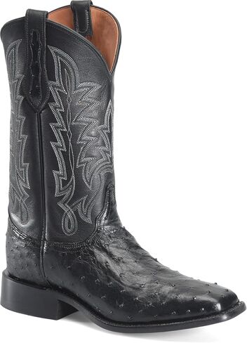 حذاء Justin Rancher مقاس 12 بوصة Ostrich Cowboy للرجال - جلد طبيعي، طراز غريب، هيكل متين، تصميم كلاسيكي أحذية غربية in Saudi Arabia
