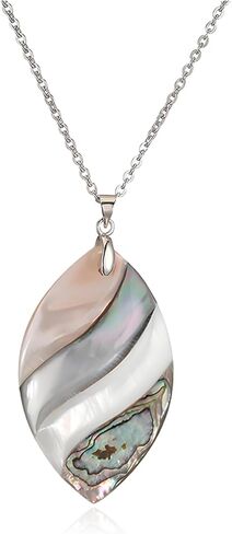 Handmade Abalone Shell Necklace for Women Men Unique Cut Polished Mother of Pearl Teardrop Shell Pendant Necklace Elegant Jewelry Gift in Kuwait