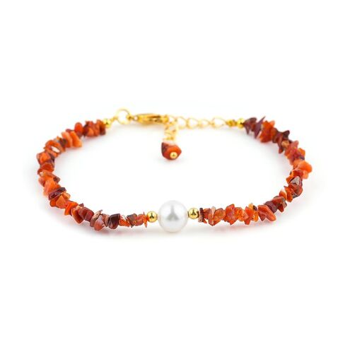 ColouredRocks CHROME DIOPSIDE & NATURAL PEARL BRACELET, Uncut Chips Nuggets, Gemstone Crystals Beads, Trendy Bracelet, Daily Wear Women Jewelry, Gold Plated Brass 8 inch in Saudi Arabia