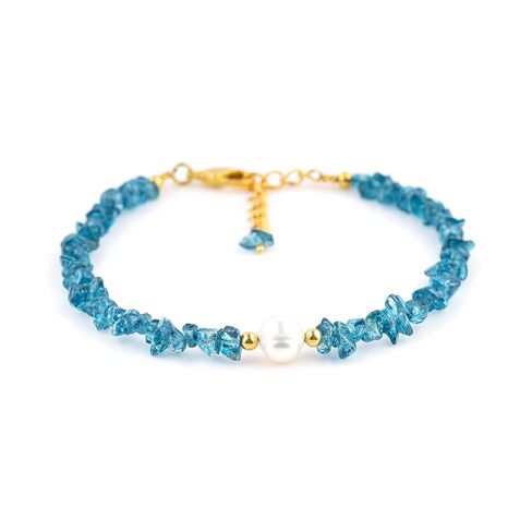 ColouredRocks CHROME DIOPSIDE & NATURAL PEARL BRACELET, Uncut Chips Nuggets, Gemstone Crystals Beads, Trendy Bracelet, Daily Wear Women Jewelry, Gold Plated Brass 8 inch in Saudi Arabia