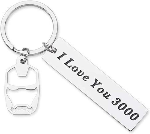 Keychain I Love You 3000, Boyfriend Girlfriend Gift, Dad Father Mother Gift, Comic Movie Inspired Fan Gift, Couples Keychain for Husband Wife Son Daughter Birthday in Saudi Arabia