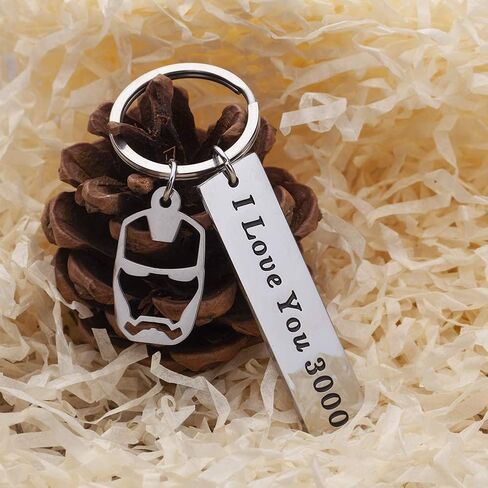 Keychain I Love You 3000, Boyfriend Girlfriend Gift, Dad Father Mother Gift, Comic Movie Inspired Fan Gift, Couples Keychain for Husband Wife Son Daughter Birthday in Saudi Arabia