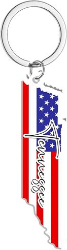 Tennessee Souvenirs Keychain With Key Ring - American Flag Keychain, Key Holder For Gifts,Souvenirs From Usa,Spot M in Saudi Arabia