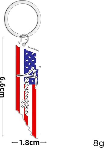 Tennessee Souvenirs Keychain With Key Ring - American Flag Keychain, Key Holder For Gifts,Souvenirs From Usa,Spot M in Saudi Arabia