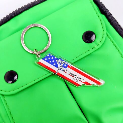 Tennessee Souvenirs Keychain With Key Ring - American Flag Keychain, Key Holder For Gifts,Souvenirs From Usa,Spot M in Saudi Arabia