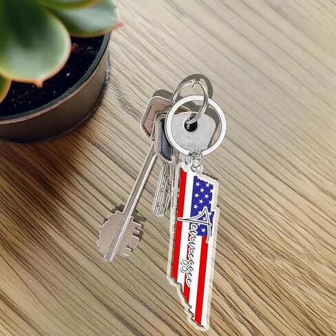 Tennessee Souvenirs Keychain With Key Ring - American Flag Keychain, Key Holder For Gifts,Souvenirs From Usa,Spot M in Saudi Arabia
