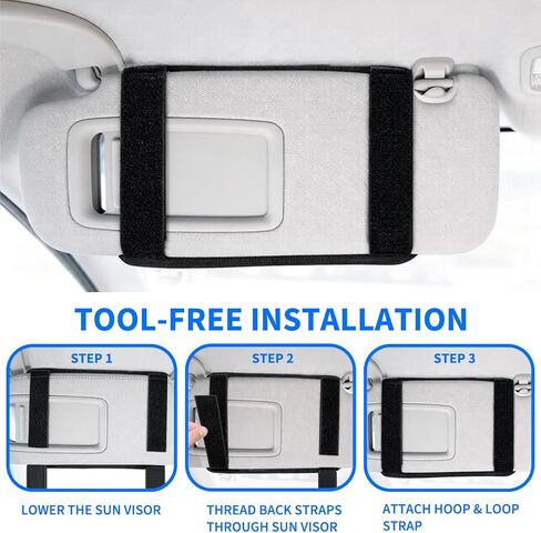 منظم حاجب الشمس للسيارة، منظم حاجب الرخوة التكتيكي للرجال، حقيبة تخزين سوداء مع سحاب ومشبك نظارات، مناسب عالمي لشاحنة السيارة وسيارات الدفع الرباعي، ملحقات السيارة الممتازة in Kuwait